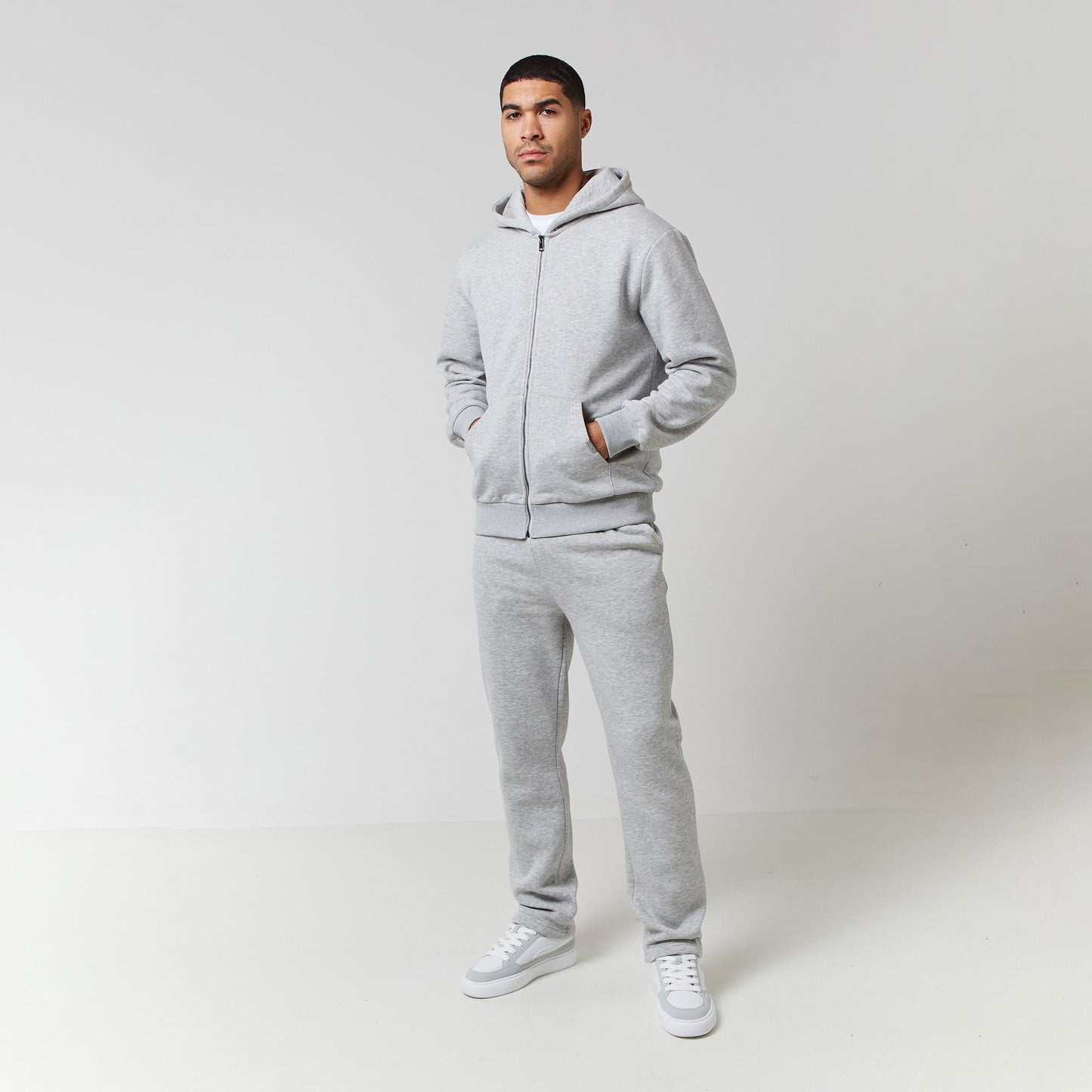 Grey Marl | Relaxed Fit Open Hem Jogger