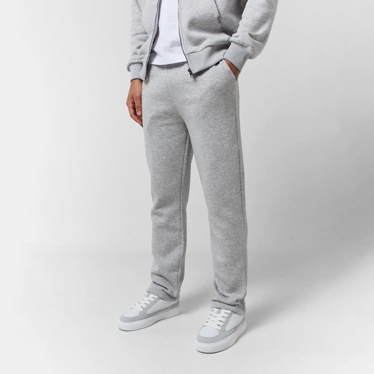 Grey Marl | Relaxed Fit Open Hem Jogger